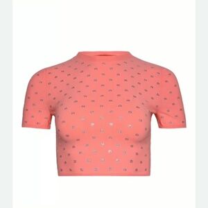 Alexander Wang Crystal Logo Short Sleeve
